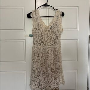 Maude Cream Lace Scoop-Neck Top